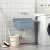 Lavabo a Parete Grigio 60x40x28 cm in Resina Anteprima dell’immagine prodotto 3
