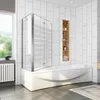 A modern bathroom with a bathtub and a shower screen. Produktbild-Vorschau
