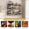 COSTWAY, scaffale a parete a 3 livelli per vino, porta Anteprima dell’immagine prodotto 6