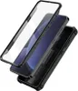 An exploded view of a black phone case with a clear screen protector, showing its layered construction. Náhľad obrázku produktu