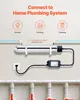 An illustration showing how a VEVOR UV water purifier connects to a home plumbing system for shower, drinking, and cleaning. Podgląd zdjęcia produktu