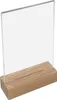 HMF 46940 Tischaufsteller mit Holzfuß Din A6 Acryl, Produktbild-Vorschau 1