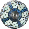 Clayre & Eef Tiffany Tischlampe Ø 25x40 cm Blau Glas Produktbild-Vorschau 3