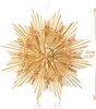 A large straw star ornament hanging against a white background, with dimensions indicated. Produktbild-Vorschau