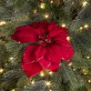 Weihnachtsstern Blume auf Clip 24cm rot Produktbild-Vorschau 4