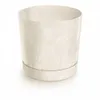 Kvetináč BETON EFFECT krémovej farby s podstavcom Náhľad obrázku produktu 1