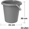 Praktisches Eimer 3er-Set Classic, robust, vielseitig, mit Produktbild-Vorschau 2