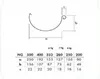 A diagram showing dimensions of a gutter system with a table of measurements. Produktbild-Vorschau