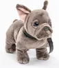 Uni-Toys - Französische Bulldogge (grau) mit Leine - 26 cm Produktbild-Vorschau 1