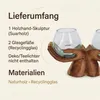 Doppel Windlicht Holzhand aus Suarholz mit 2 Glasgefäßen Produktbild-Vorschau 5