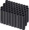 A stack of black honeycomb-shaped plastic grid structures. Voir les images du produit