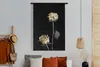 MuchoWow® Wandteppich Wandbehang Blume - Weiß - Schwarz Produktbild-Vorschau 4