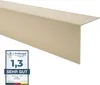 A beige L-shaped corner profile for edge protection, with a certification badge. Anteprima dell’immagine prodotto