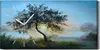 Wanduhr Uhr Wandbild Leinwand 60x30 Ölgemälde Baum Himmel Produktbild-Vorschau 1