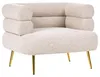 BELIANI Sessel Beige aus Stoff mit Goldenen Beinen Produktbild-Vorschau 1