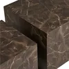 Set di 2 tavolini Nuuk in marmo marrone. Anteprima dell’immagine prodotto 3