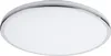 A round, modern LED ceiling light with a chrome trim and a white diffuser. Produktbild-Vorschau