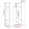 Bücherregal/Raumteiler Schwarz 41x35x57 cm Massivholz Produktbild-Vorschau 8