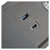 Tischsteckdose / Schreibtischsteckdose / Einbausteckdose / 2-fach / 1x USB A / 1x USB C / 1x HDMI / 1x RJ 45 Ethernet LAN / 1,5m Kabel / schwarz Anteprima dell’immagine prodotto