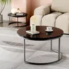 STILVORA Couchtisch 2er-Set rund, Satztisch schwarz, Produktbild-Vorschau 4