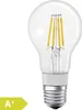 A clear studio shot of an LED light bulb with an energy efficiency rating label. Produktbild-Vorschau