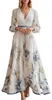 Vestido largo de corte maxi con estampado floral y mangas Vista previa de la imagen del producto 1