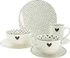 Tazza Clayre & Eef 350 ml Cuore in porcellana bianca e nera Anteprima dell’immagine prodotto 5