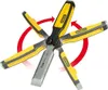 A Stanley Fatmax Klappmeißel 25Mm chisel is shown in a radial arrangement with red arrows indicating rotation. Náhľad obrázku produktu