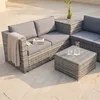 XXL PolyRattan Salon + Coffre de rangement Canapé de jardin Voir les images du produit 16