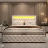 STILVORA Polsterbett 140x200cm mit LED-Beleuchtung, Produktbild-Vorschau 2