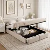 Cama tapizada INONEFT de 140x200 cm, plataforma, cama doble Vista previa de la imagen del producto 1