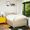 Boxspringbett mit Matratze Creme 120x200 cm Stoff Produktbild-Vorschau 4