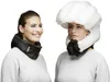 Two women are shown against a white background, one wearing a deflated neck-worn airbag and the other wearing an inflated airbag helmet. Produktbild-Vorschau