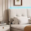 Letto imbottito 160x200 con illuminazione a LED, struttura Anteprima dell’immagine prodotto 5