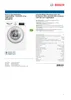 A product information sheet for a Bosch washing machine, showing the appliance and its specifications. Produktbild-Vorschau