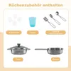 Set da cucina giocattolo per bambini con lavagna, 82x24x80 Anteprima dell’immagine prodotto 3