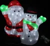 LEX XXL Acryl LED Weihnachtsmann mit Schneemann 90 LEDs Produktbild-Vorschau 1