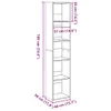 A diagram showing the dimensions of a tall, narrow bookshelf. Anteprima dell’immagine prodotto