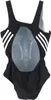 adidas Damen Sport Badeanzug Schwarz Schwimmen 3 Stripes Produktbild-Vorschau 2
