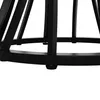 A close-up view of the black metal base of a table and chairs set. Náhled obrázku produktu