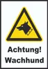 Achtung Wachhund A3 Rückseite selbstklebend Schild Produktbild-Vorschau 1