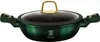 A green pot with a glass lid and gold accents, shown from a front-facing angle on a white background. Anteprima dell’immagine prodotto