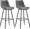 Two gray bar stools with black legs are shown against a white background. Produktbild-Vorschau