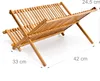 Relaxdays Abtropfgestell CROSS, HxBxT:24,5x42x33cm, Bambus, Produktbild-Vorschau 4