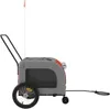 vidaXL Fahrradanhänger Hunde Orange und Grau Oxford-Gewebe Produktbild-Vorschau 5