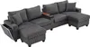 Merax 4-Sitzer Ecksofa U-förmiges, Cord-Sofa mit 2 Hockern, Produktbild-Vorschau 14