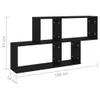 vidaXL Scaffale a muro nero 100x18x53 cm Materiale a base Anteprima dell’immagine prodotto 6