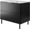 Mobile da bagno, nero + maniglia dorata, 80 x 77 x 46 cm Anteprima dell’immagine prodotto 1