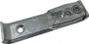 A metal bracket with a screw and a hole, isolated on a white background. Produktbild-Vorschau