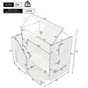 A diagram of a white bunk bed with dimensions and size information. Anteprima dell’immagine prodotto